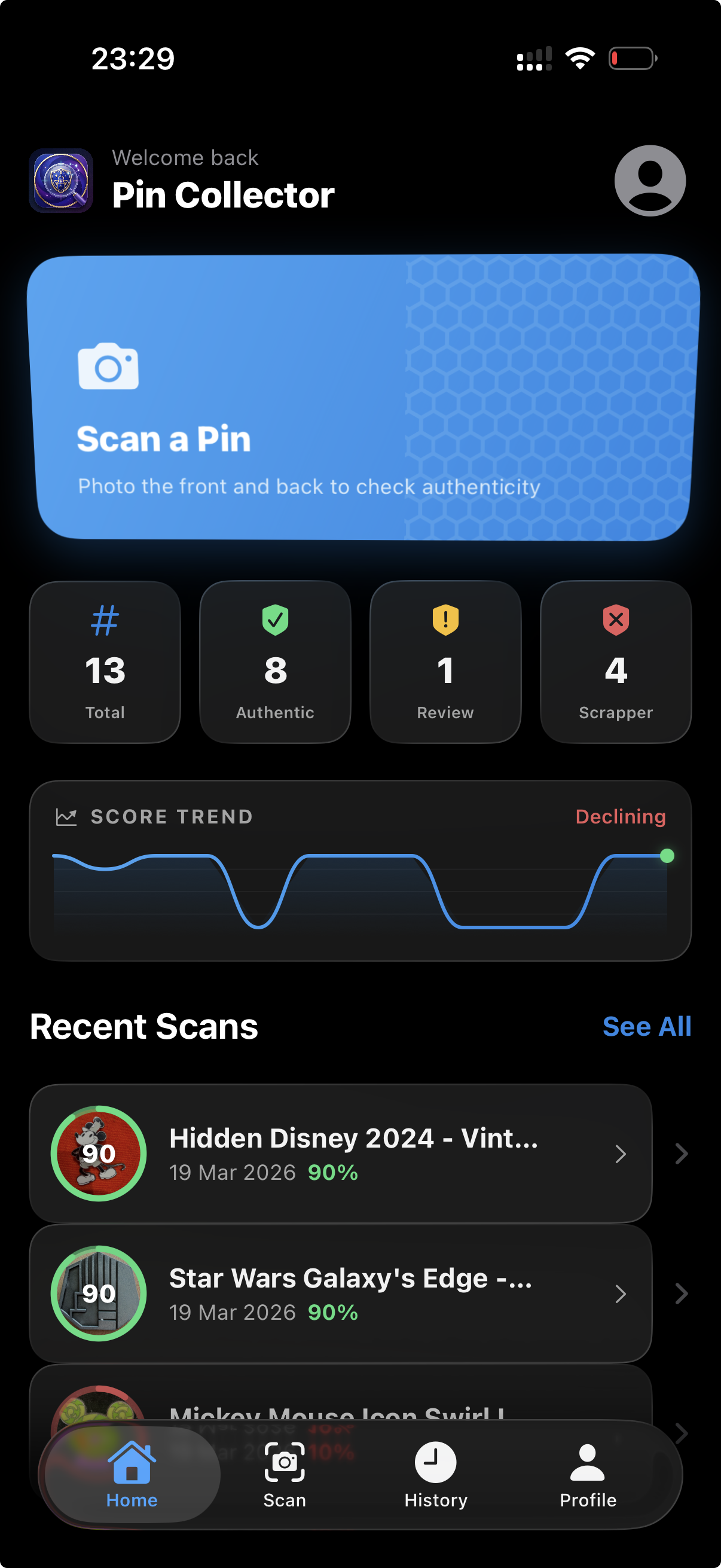 ScrapperScan Home Screen
