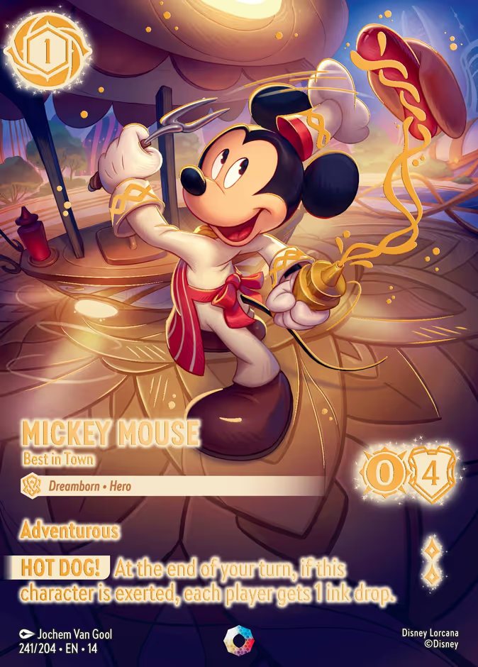 Mickey Mouse, Best in Town, an Iconic rarity Disney Lorcana card from Hyperia City